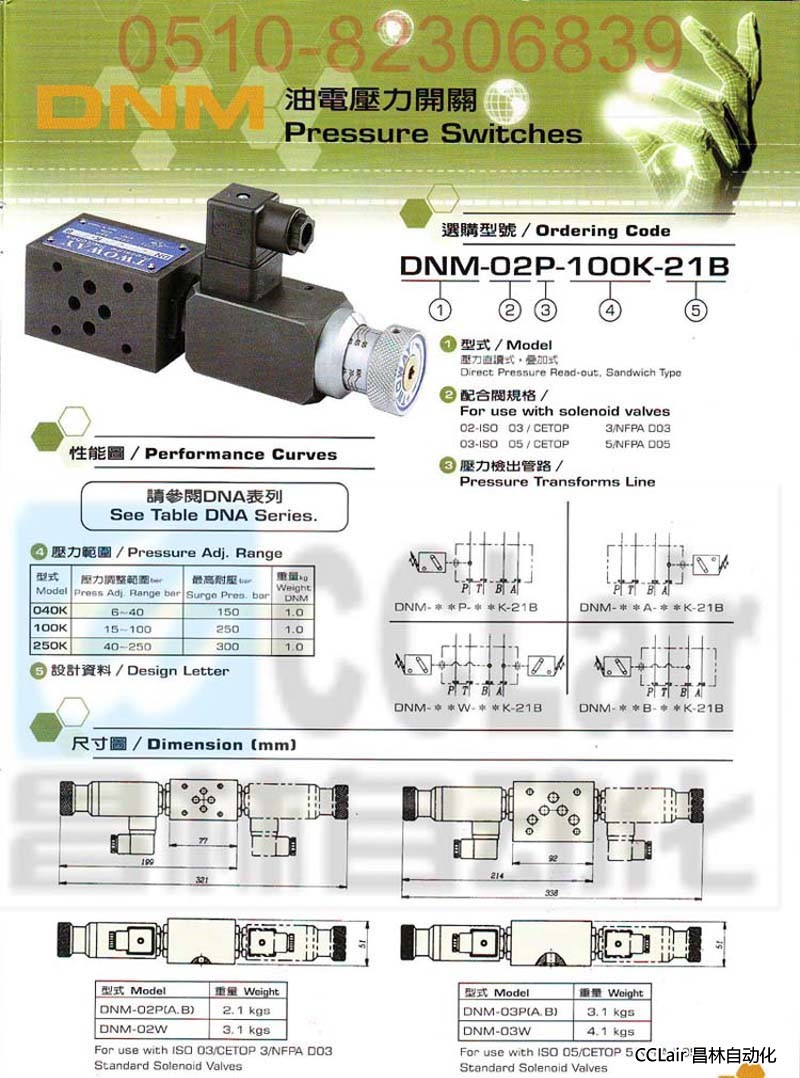 臺肯 TWOWAY 油電壓力開關(guān) DNM-02P-40K-21B DNM-03W-40K-21B DNM-03B-40K-21B